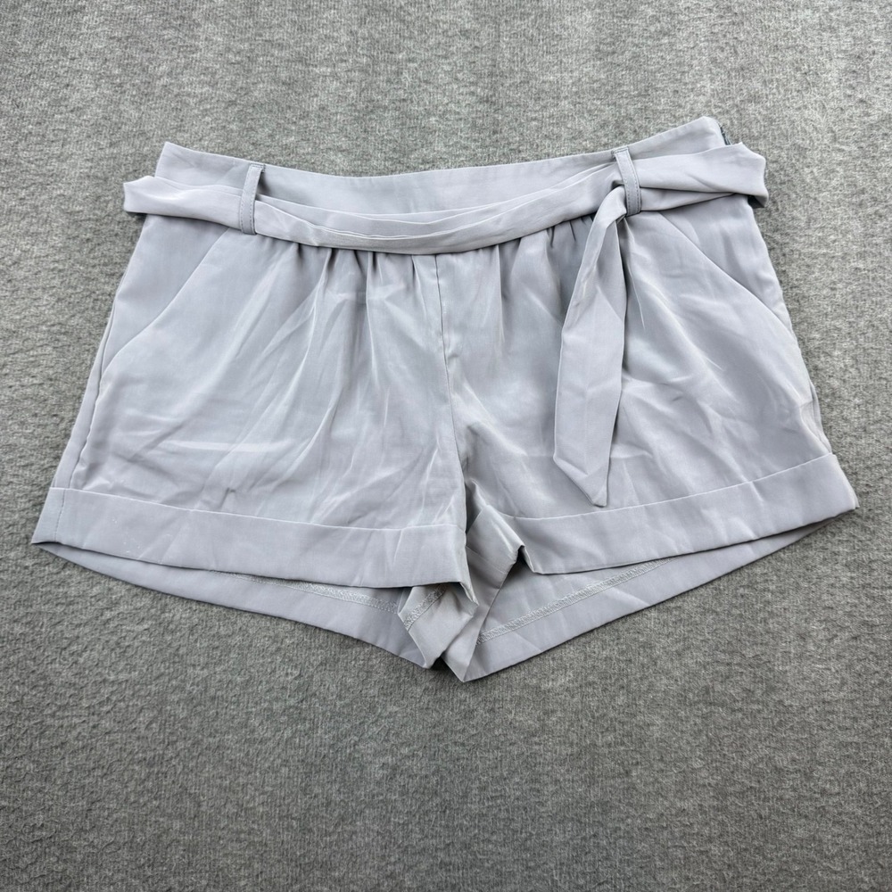 Express Dress Shorts Women's 8‎ Gray Tie Waist Cuffed High Rise Polyester